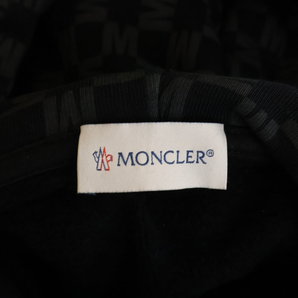 MONCLER(モンクレール) 22AW HOODIE 総柄 プルオーバーパーカー フーディ ブラック H20918G00039 899TX