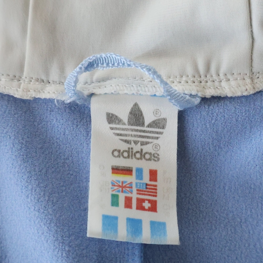 adidas(アディダス) 80S 万国旗タグ フロントロゴ ハーフジッププルオーバーフーディー ブルー/ホワイト