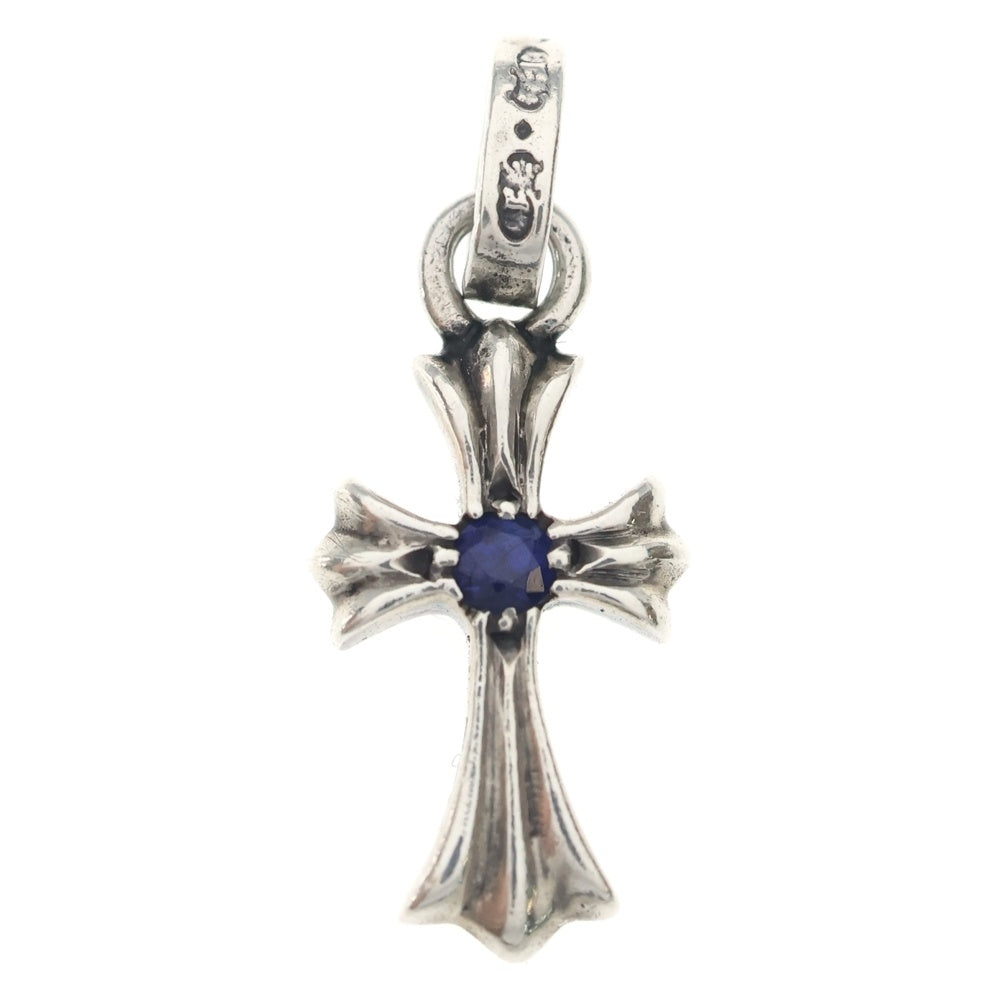 CHROME HEARTS(クロムハーツ) CRS BBYFAT SAP ベイビーファットクロス 両面1サファイア ペンダントトップ シルバー