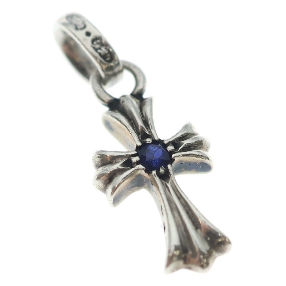 CHROME HEARTS(クロムハーツ) CRS BBYFAT SAP ベイビーファットクロス 両面1サファイア ペンダントトップ シルバー