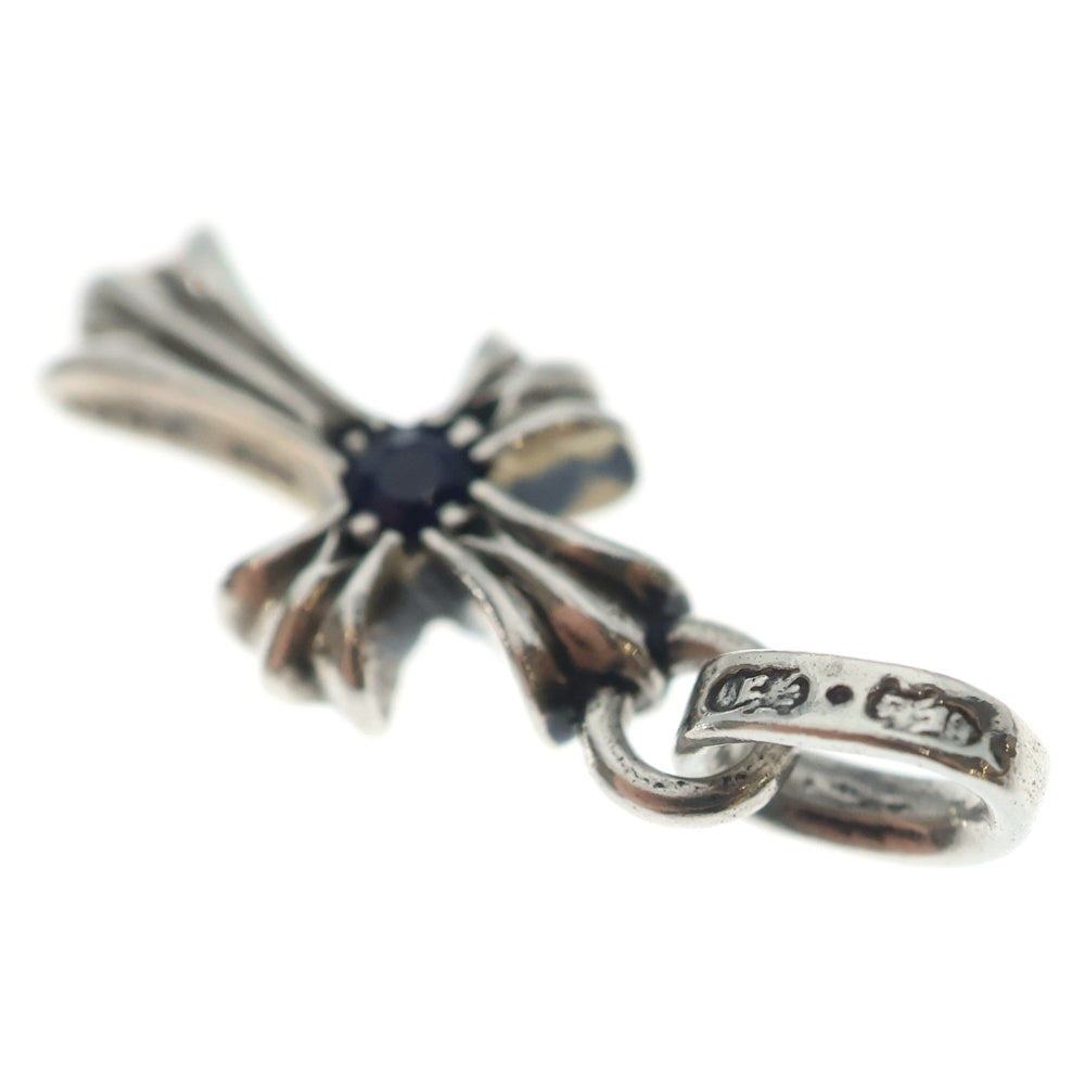 CHROME HEARTS(クロムハーツ) CRS BBYFAT SAP ベイビーファットクロス 両面1サファイア ペンダントトップ シルバー
