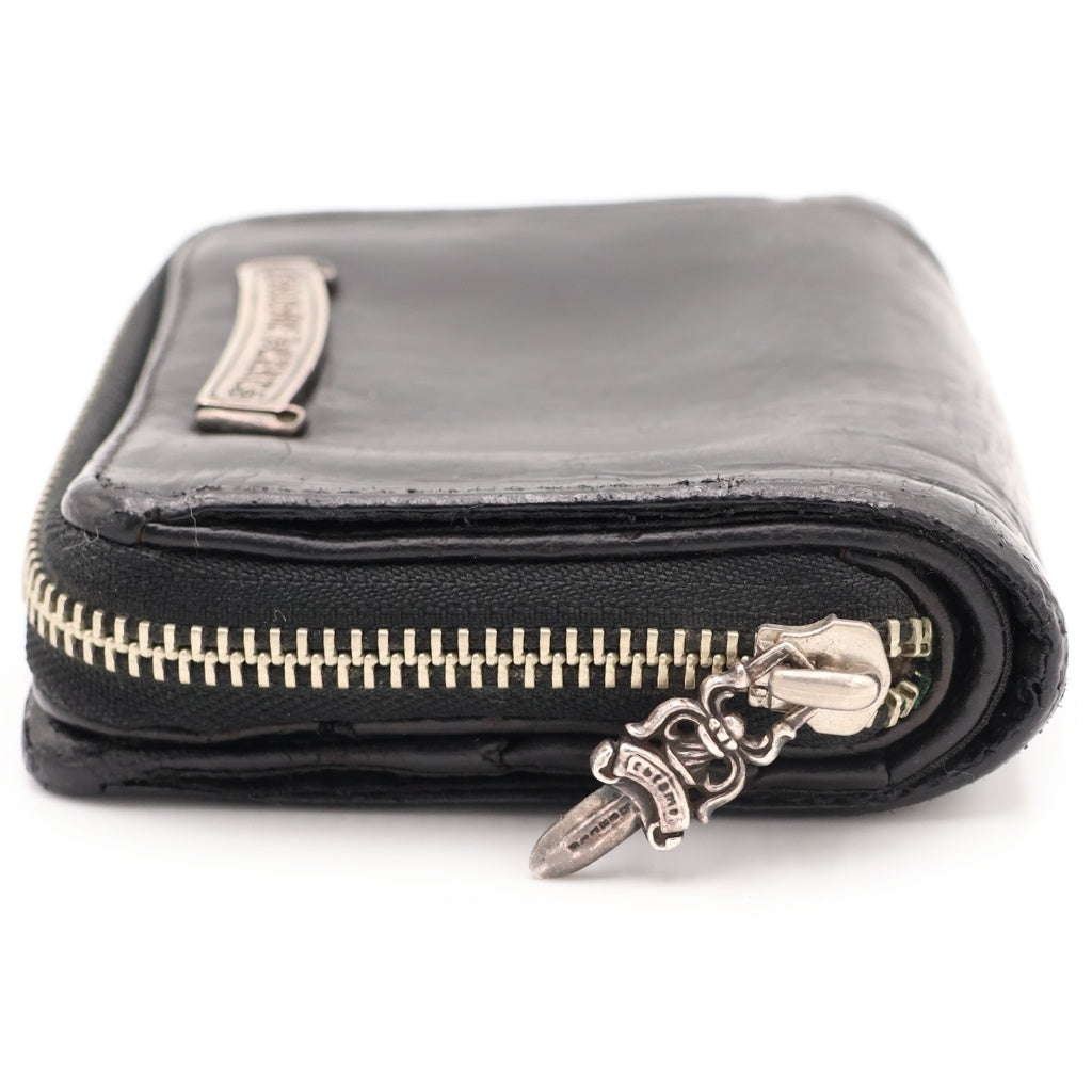 CHROME HEARTS(クロムハーツ) SQ ZIP BILL スクエアジップビル レザーウォレット 財布 ブラック BCA376