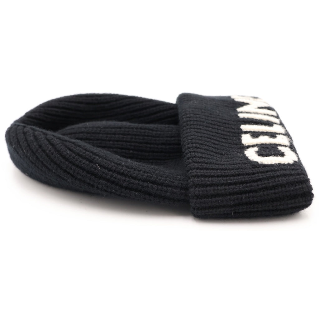 CELINE(セリーヌ) ウール カシミヤ混 ビーニー ニット帽 ブラック AA0H92I93 38AO