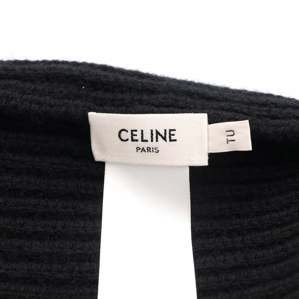 CELINE(セリーヌ) ウール カシミヤ混 ビーニー ニット帽 ブラック AA0H92I93 38AO