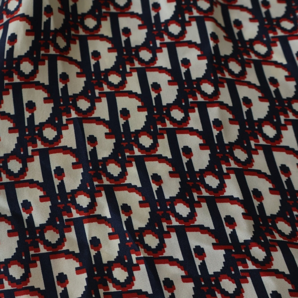 DIOR(ディオール) 20SS Oblique Silk Shirt 013C549A4751 総柄オブリーク ロゴ 半袖ハワイアンシルクシャツ レッド/ネイビー