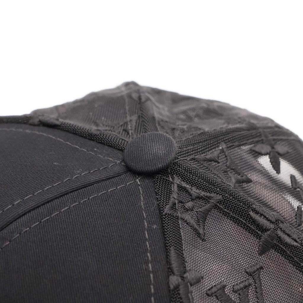 LOUIS VUITTON(ルイヴィトン) モノグラム メッシュベースボールキャップ 帽子 ブラック M77115