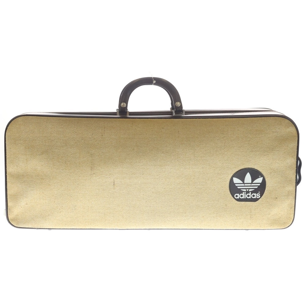 adidas(アディダス) 70-80S VINTAGE Traver Bag フロント トレフォイルロゴ ラケットケース ハンドバッグ ボストンバッグ ブラウン/ベージュ