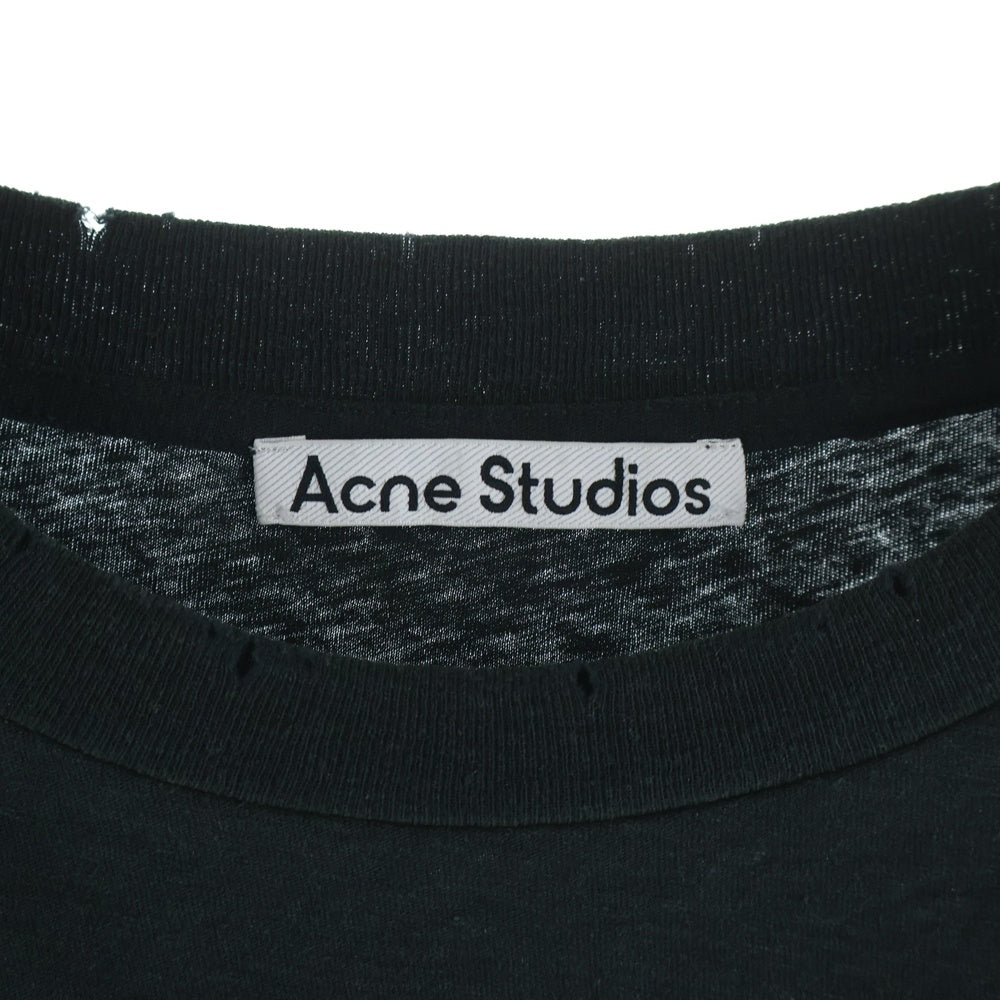 Acne Studios(アクネ ストゥディオズ) 1996 フロントロゴプリント クルーネック半袖Tシャツカットソー ブラック FN-UX-TSHI000013