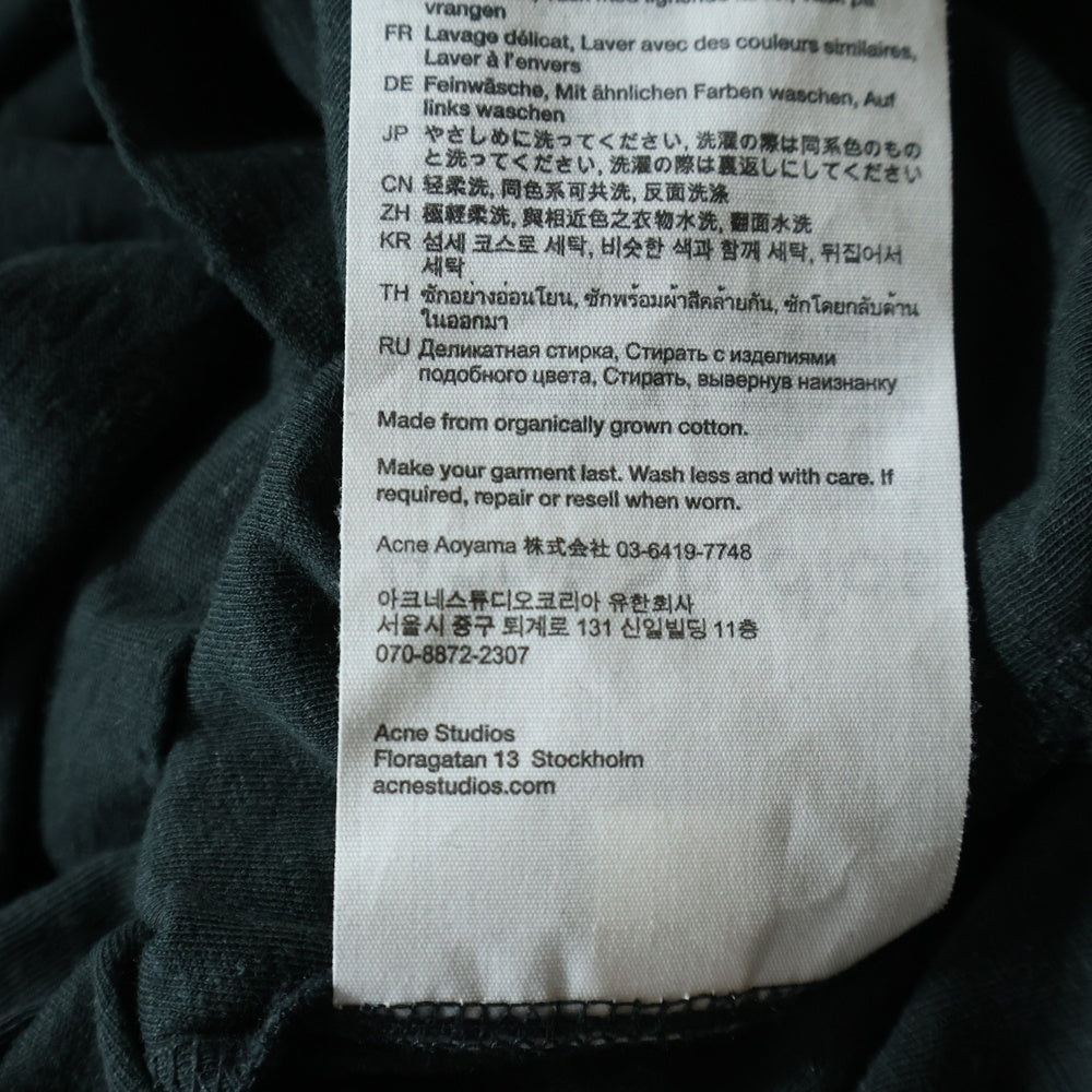Acne Studios(アクネ ストゥディオズ) 1996 フロントロゴプリント クルーネック半袖Tシャツカットソー ブラック FN-UX-TSHI000013