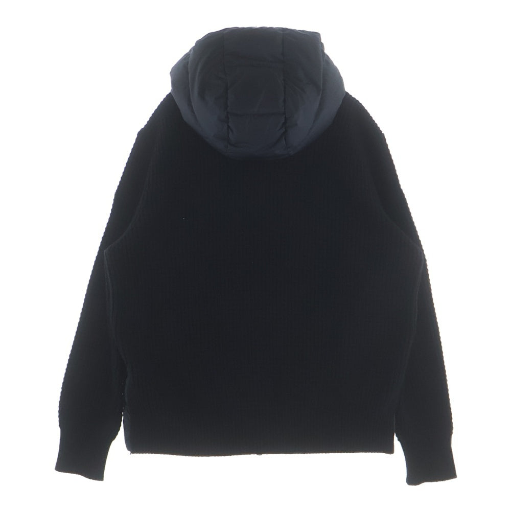 MONCLER(モンクレール) 25AW CARDIGAN TRICOT J20919B00031 ウール カシミヤ混 ジップアップニット切替ダウンジャケット ブラック