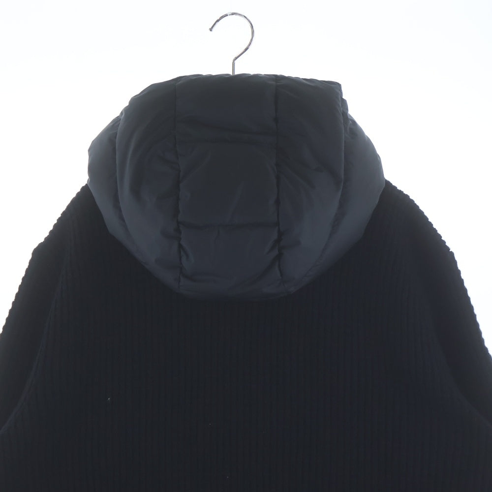 MONCLER(モンクレール) 25AW CARDIGAN TRICOT J20919B00031 ウール カシミヤ混 ジップアップニット切替ダウンジャケット ブラック