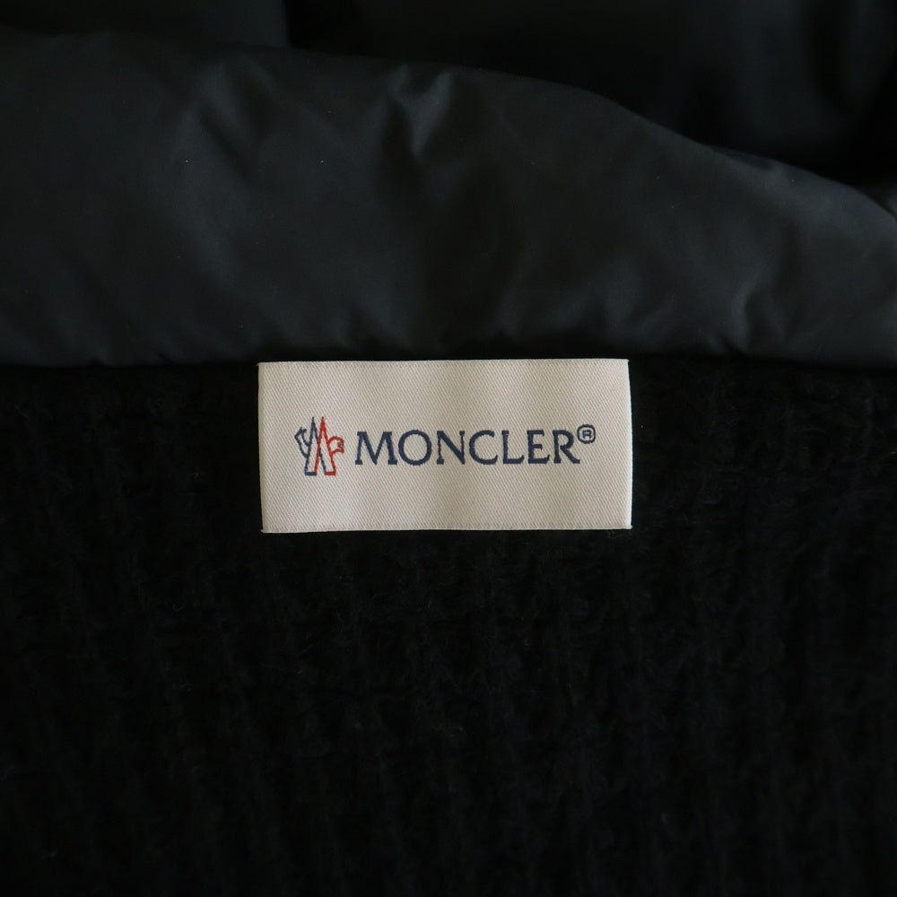 MONCLER(モンクレール) 25AW CARDIGAN TRICOT J20919B00031 ウール カシミヤ混 ジップアップニット切替ダウンジャケット ブラック