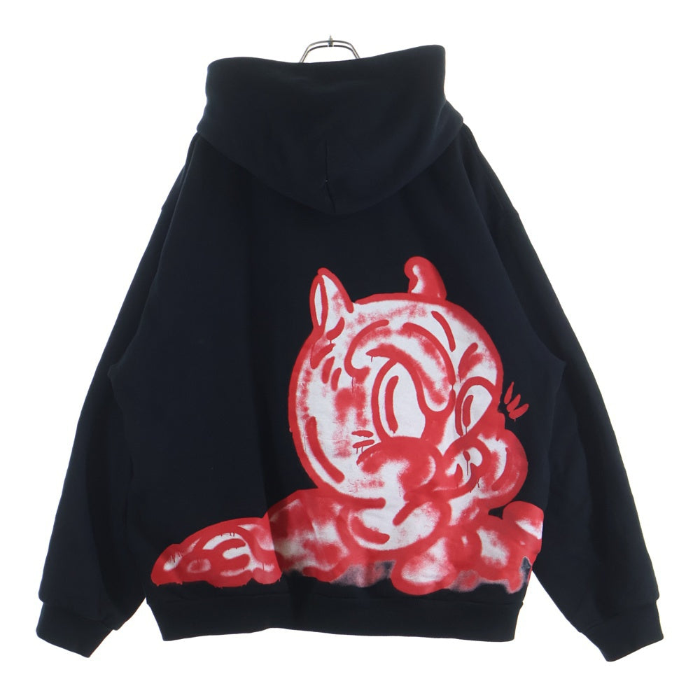 MARNI(マルニ) 25AW Piggy And Logo Print On Sweatshirt FUMU0067PV ピギー アンド バックロゴプリント プルオーバーパーカー フーディ ブラック
