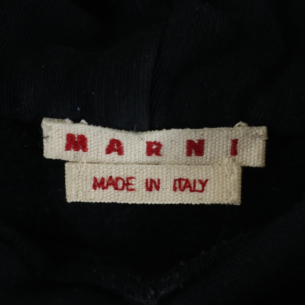 MARNI(マルニ) 25AW Piggy And Logo Print On Sweatshirt FUMU0067PV ピギー アンド バックロゴプリント プルオーバーパーカー フーディ ブラック