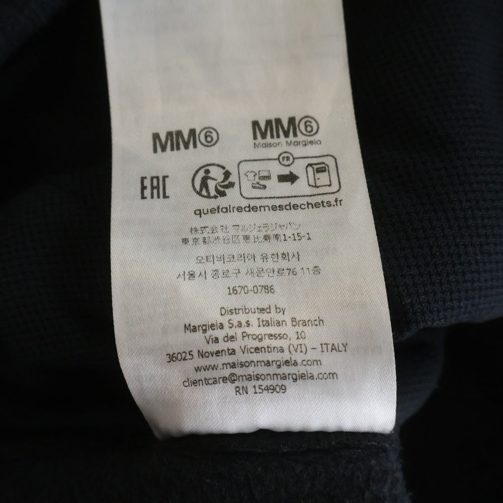 MM6 Maison Margiela(エムエムシックスメゾンマルジェラ) 25AW ×SALOMON Washed Long-sleeved Top SH0NH0019 サロモン ウォッシュド タートルネック フロントロゴ刺繍フリーススウェットトレーナー