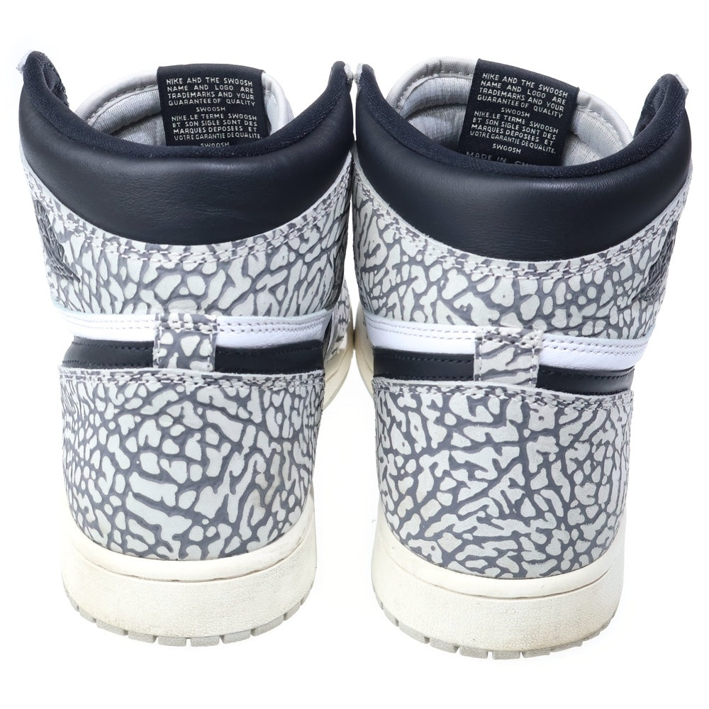 NIKE(ナイキ) AIR JORDAN 1 RETRO HIGH OG WHITE CEMENT ELEPHANT エアジョーダン1 ハイ OG ホワイトセメント サファリ ハイカットスニーカー US10.5/28.5cm DZ5485-052