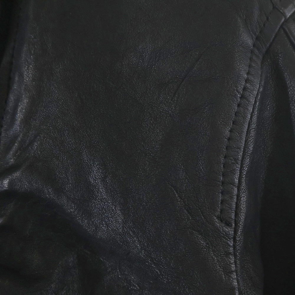 DIESEL(ディーゼル) L-OYS GIACCA ラムレザー クロップドライダースジャケット ブラック レディース A20741