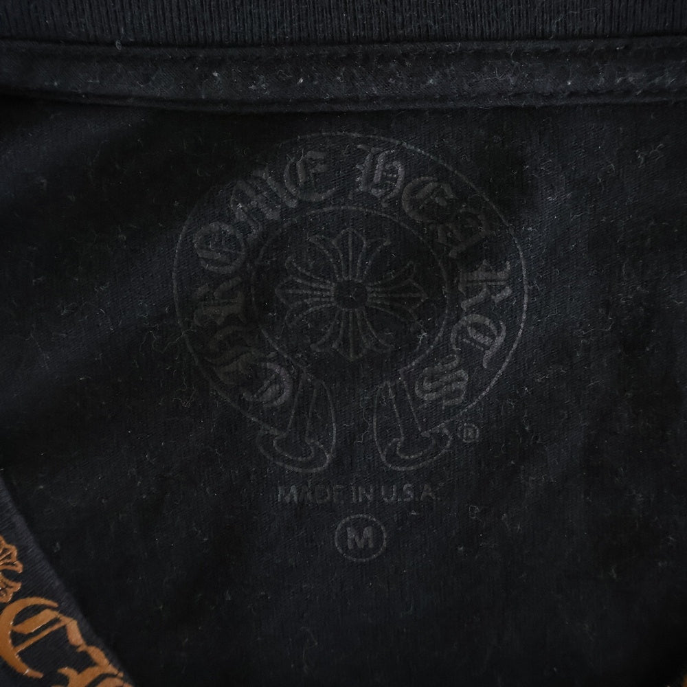 CHROME HEARTS(クロムハーツ) Neck Logo L/S T-Shirt ネックロゴクルーネック長袖Tシャツカットソー ロンT ブラック/ブラウン