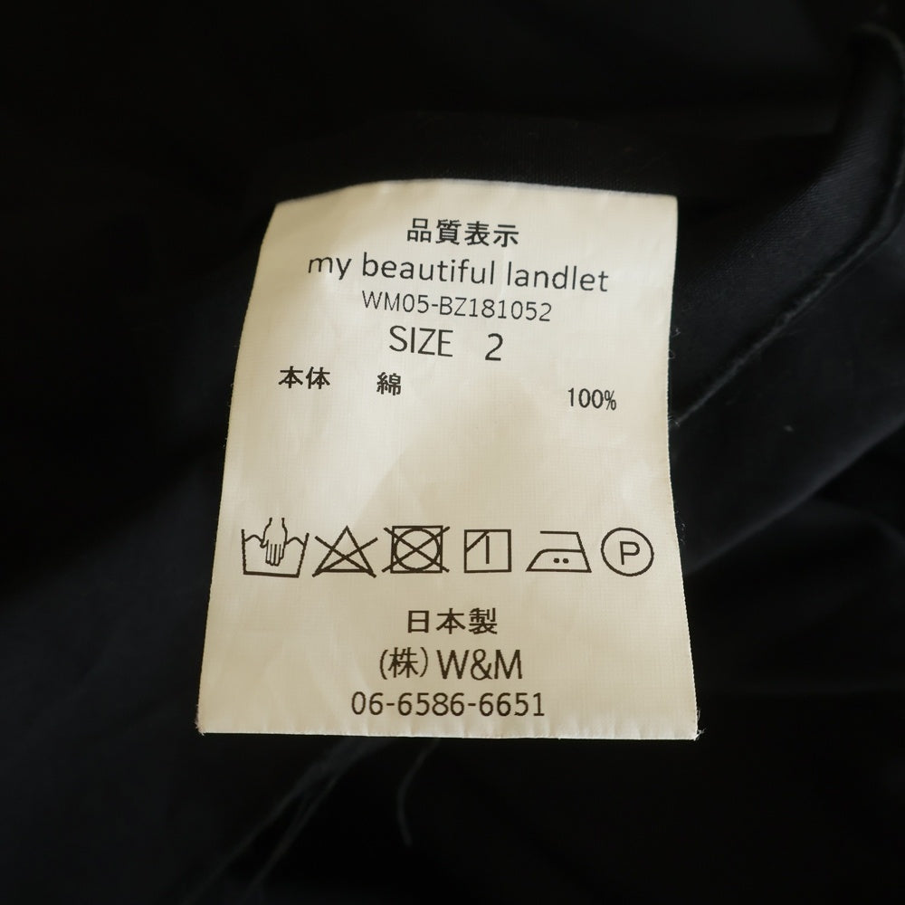 my beautiful land let(マイビューティフルランドレット) 18SS TUMBLER COTTON WIDE JACKET WM05-BZ181052 タンブラー コットン ワイドジャケット ブラック