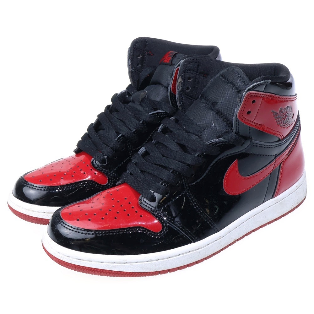 NIKE(ナイキ) AIR JORDAN 1 RETRO HIGH OG BRED PATENT 555088-063 エアジョーダン1 レトロ ブレッド パテント ハイカットスニーカー レッド/ブラック US8.5/26.5cm