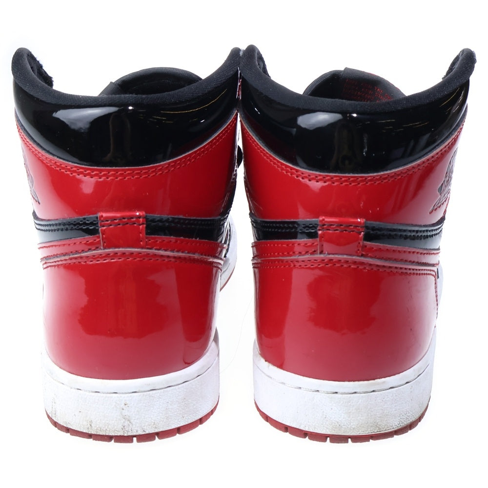 NIKE(ナイキ) AIR JORDAN 1 RETRO HIGH OG BRED PATENT 555088-063 エアジョーダン1 レトロ ブレッド パテント ハイカットスニーカー レッド/ブラック US8.5/26.5cm