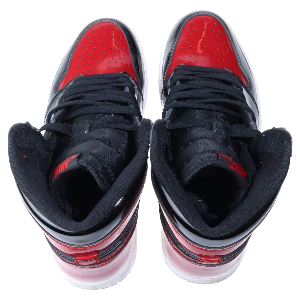NIKE(ナイキ) AIR JORDAN 1 RETRO HIGH OG BRED PATENT 555088-063 エアジョーダン1 レトロ ブレッド パテント ハイカットスニーカー レッド/ブラック US8.5/26.5cm