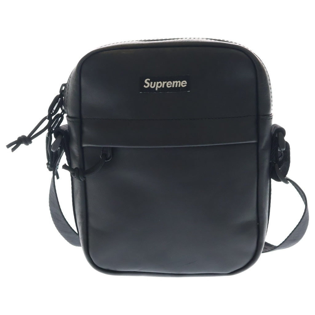 SUPREME(シュプリーム) 24AW Leather Shoulder bag レザーショルダーバッグ ブラック