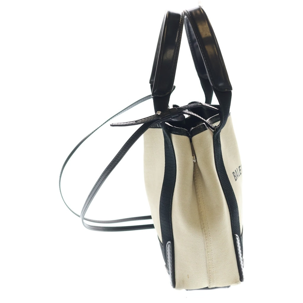 BALENCIAGA(バレンシアガ) ネイビーカバス スモールキャンバストートバッグ ブラック/ベージュ 390346 9260 S 002123