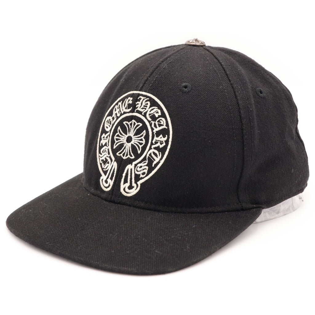 CHROME HEARTS(クロムハーツ) CH HATホースシュー刺繍 クロスボールベースボールキャップ ブラック