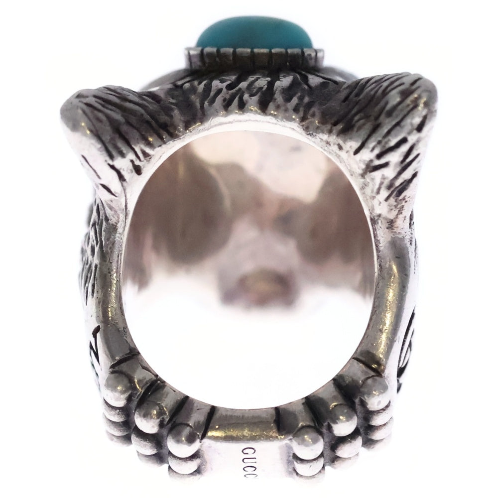 GUCCI(グッチ) Anger Forest Ring アンガー フォレスト ウルフヘッド ターコイズ シルバーリング シルバー 511877
