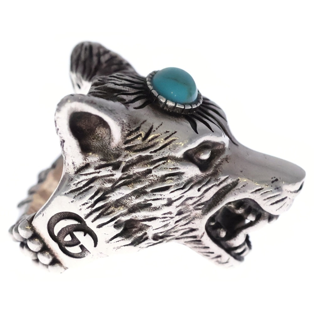 GUCCI(グッチ) Anger Forest Ring アンガー フォレスト ウルフヘッド ターコイズ シルバーリング シルバー 511877