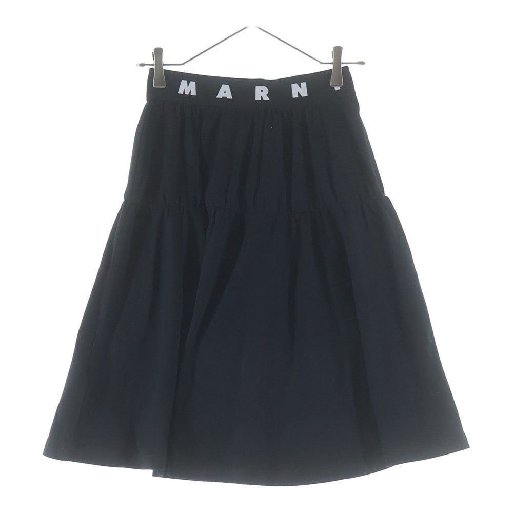 MARNI(マルニ) 22AW ウエストロゴ 切替ロングスカート ブラック キッズ M00514 M00MG 0M900 レディース