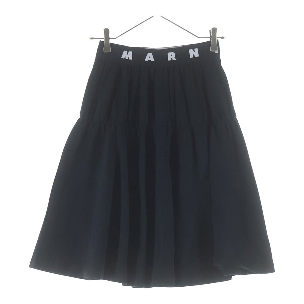 MARNI(マルニ) 22AW ウエストロゴ 切替ロングスカート ブラック キッズ M00514 M00MG 0M900 レディース