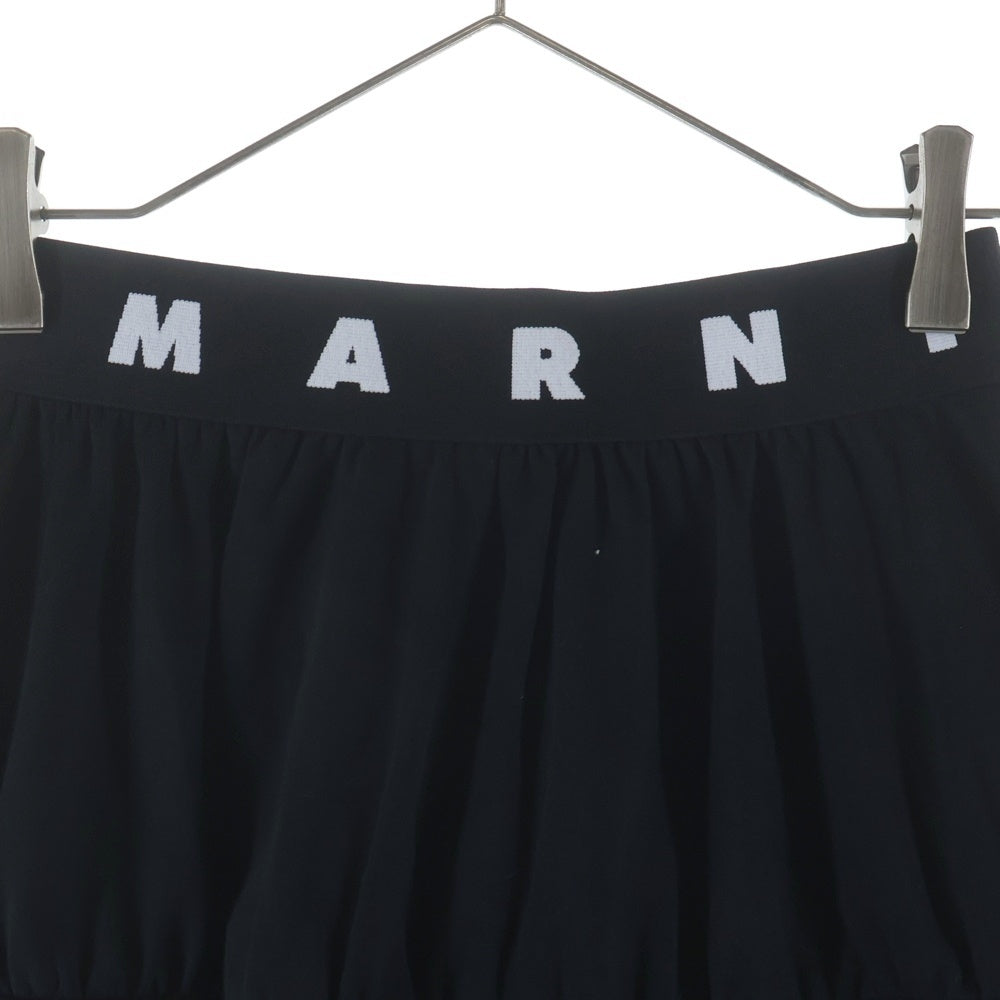 MARNI(マルニ) 22AW ウエストロゴ 切替ロングスカート ブラック キッズ M00514 M00MG 0M900 レディース