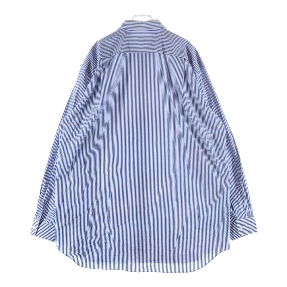 PLAY COMME des GARCONS(プレイコムデギャルソン) Stripe Shirt With Black Emblem Pattern AX-B018 フロントエンブレム刺繍 長袖コットンシャツ ブルー/ホワイト