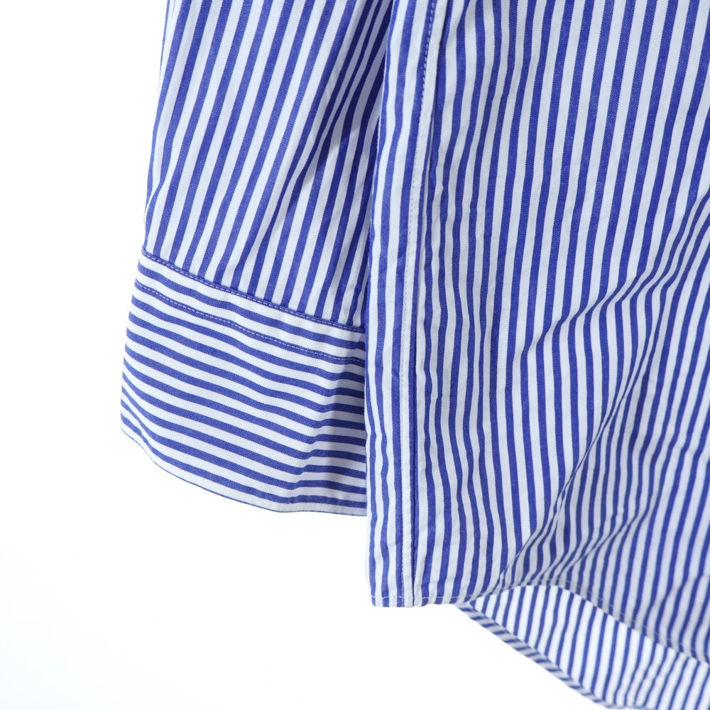 PLAY COMME des GARCONS(プレイコムデギャルソン) Stripe Shirt With Black Emblem Pattern AX-B018 フロントエンブレム刺繍 長袖コットンシャツ ブルー/ホワイト