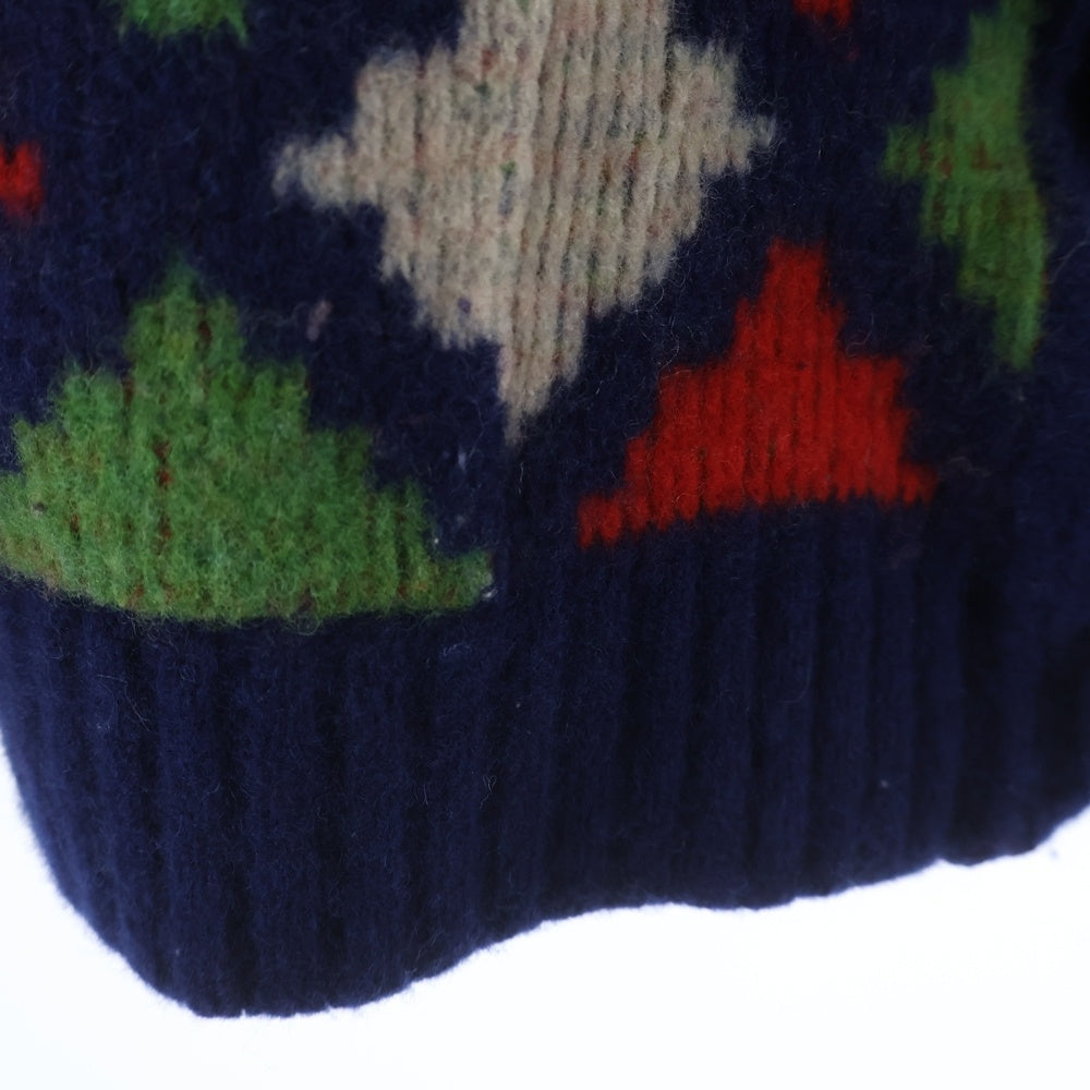 GUCCI(グッチ) 22SS GG Rhombus Wool Cardigan 'Blue' GGロムバス ウール カーディガン 長袖ニット マルチカラー レッド/ネイビー 599284 XKA3M