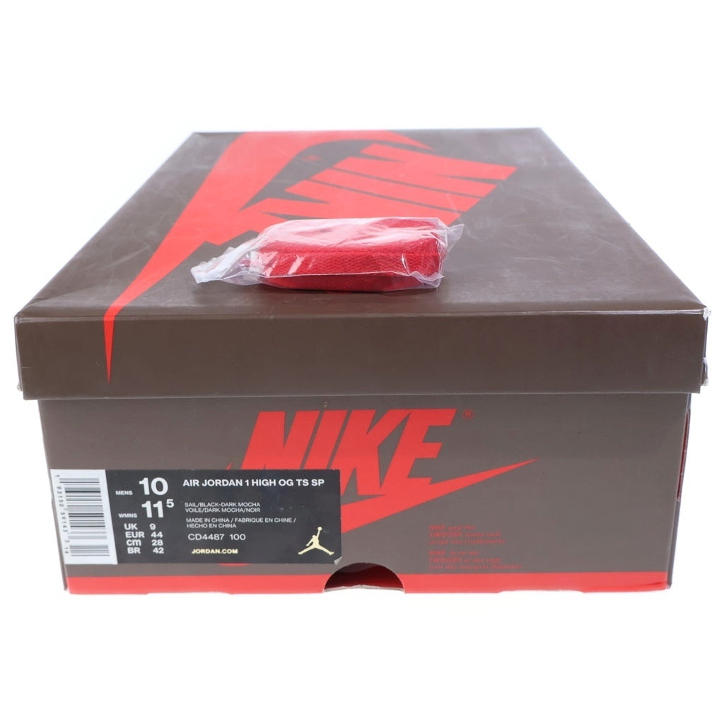 NIKE(ナイキ) ×TRAVIS SCOTT AIR JORDAN 1 RETRO HIGH OG TS SP CD4487-100 トラヴィススコット エアジョーダン1 レトロ ダークモカ ハイカットスニーカー US10/28cm