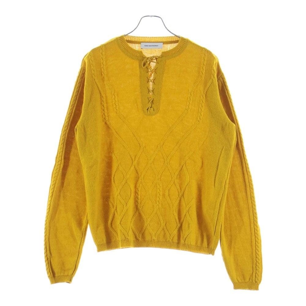 KIKO KOSTADINOV(キココスタディノフ) 22SS ITTEN CABLE KNIT SWEATER 0012022 長袖ケーブルニットセーター イエロー