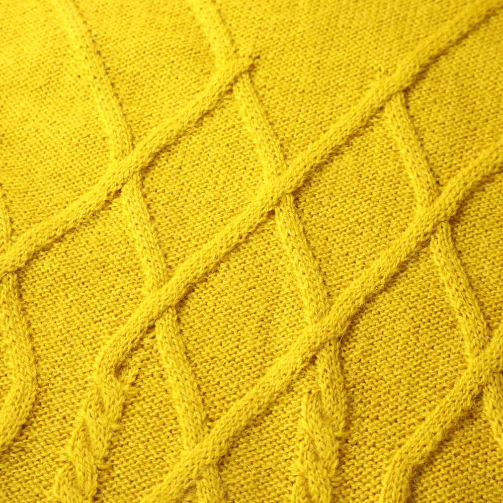 KIKO KOSTADINOV(キココスタディノフ) 22SS ITTEN CABLE KNIT SWEATER 0012022 長袖ケーブルニットセーター イエロー
