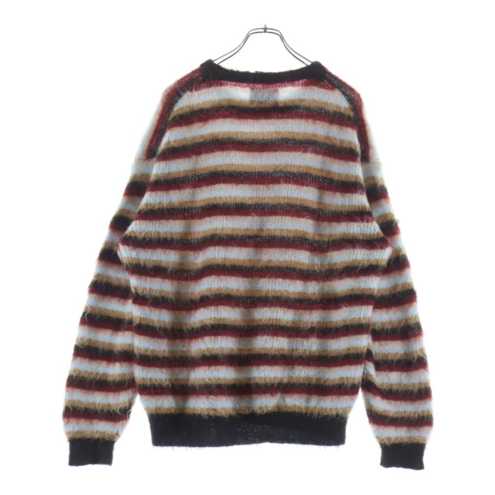 YOKE(ヨーク) 24AW MOHAIR BORDER SWEATER モヘア ボーダー クルーネックニット セーター ブラウン/レッド YK24FW0824S