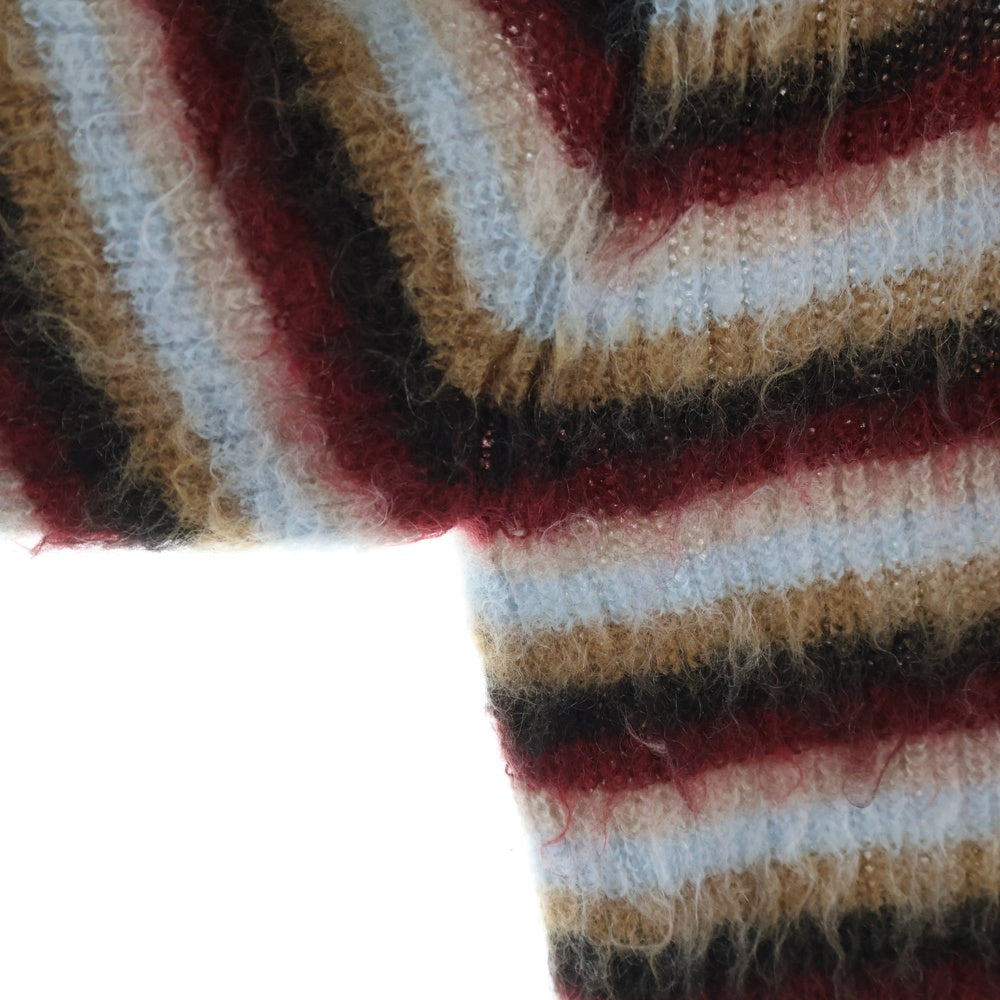 YOKE(ヨーク) 24AW MOHAIR BORDER SWEATER モヘア ボーダー クルーネックニット セーター ブラウン/レッド YK24FW0824S