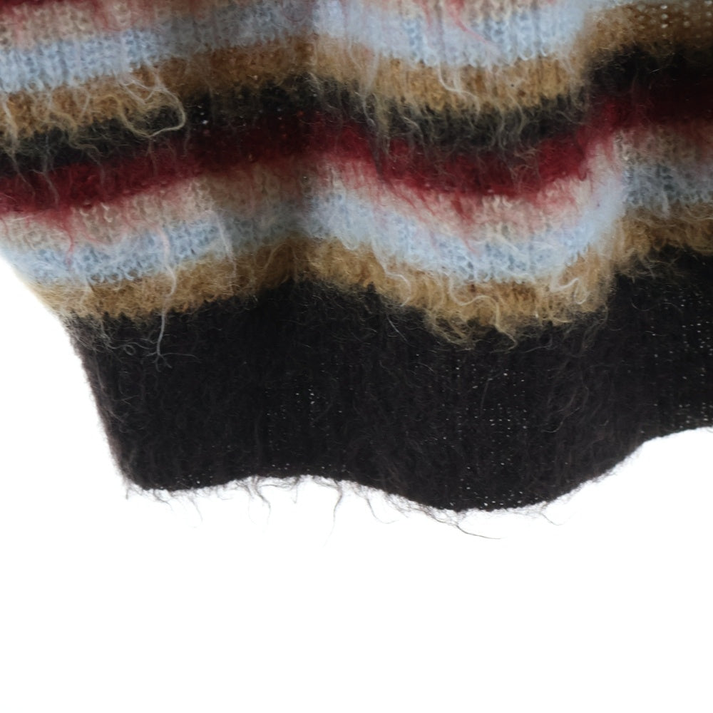 YOKE(ヨーク) 24AW MOHAIR BORDER SWEATER モヘア ボーダー クルーネックニット セーター ブラウン/レッド YK24FW0824S
