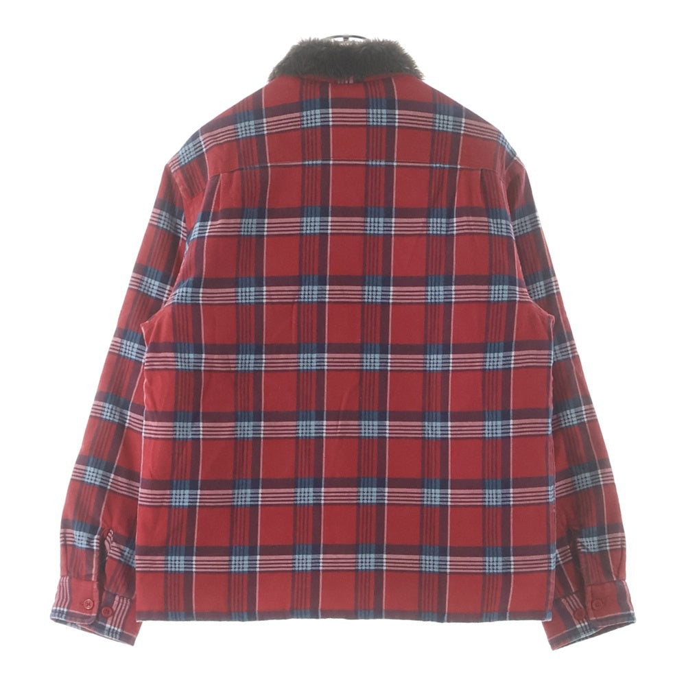 SUPREME(シュプリーム) 21AW FAUX FUR COLLAR FLANNNEL SHIRT キルティングフランネル長袖シャツ レッド