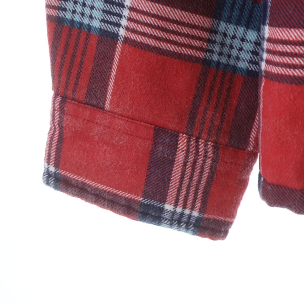 SUPREME(シュプリーム) 21AW FAUX FUR COLLAR FLANNNEL SHIRT キルティングフランネル長袖シャツ レッド
