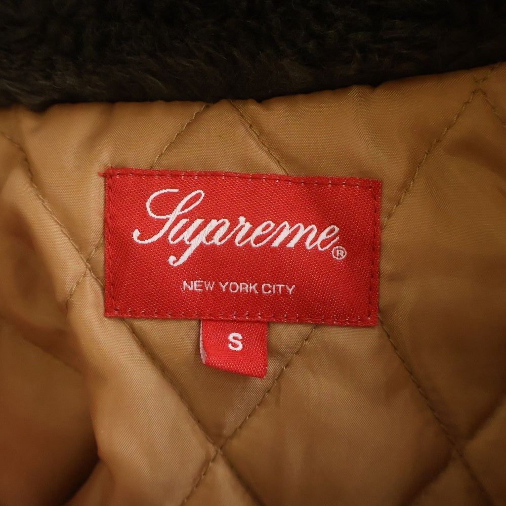 SUPREME(シュプリーム) 21AW FAUX FUR COLLAR FLANNNEL SHIRT キルティングフランネル長袖シャツ レッド