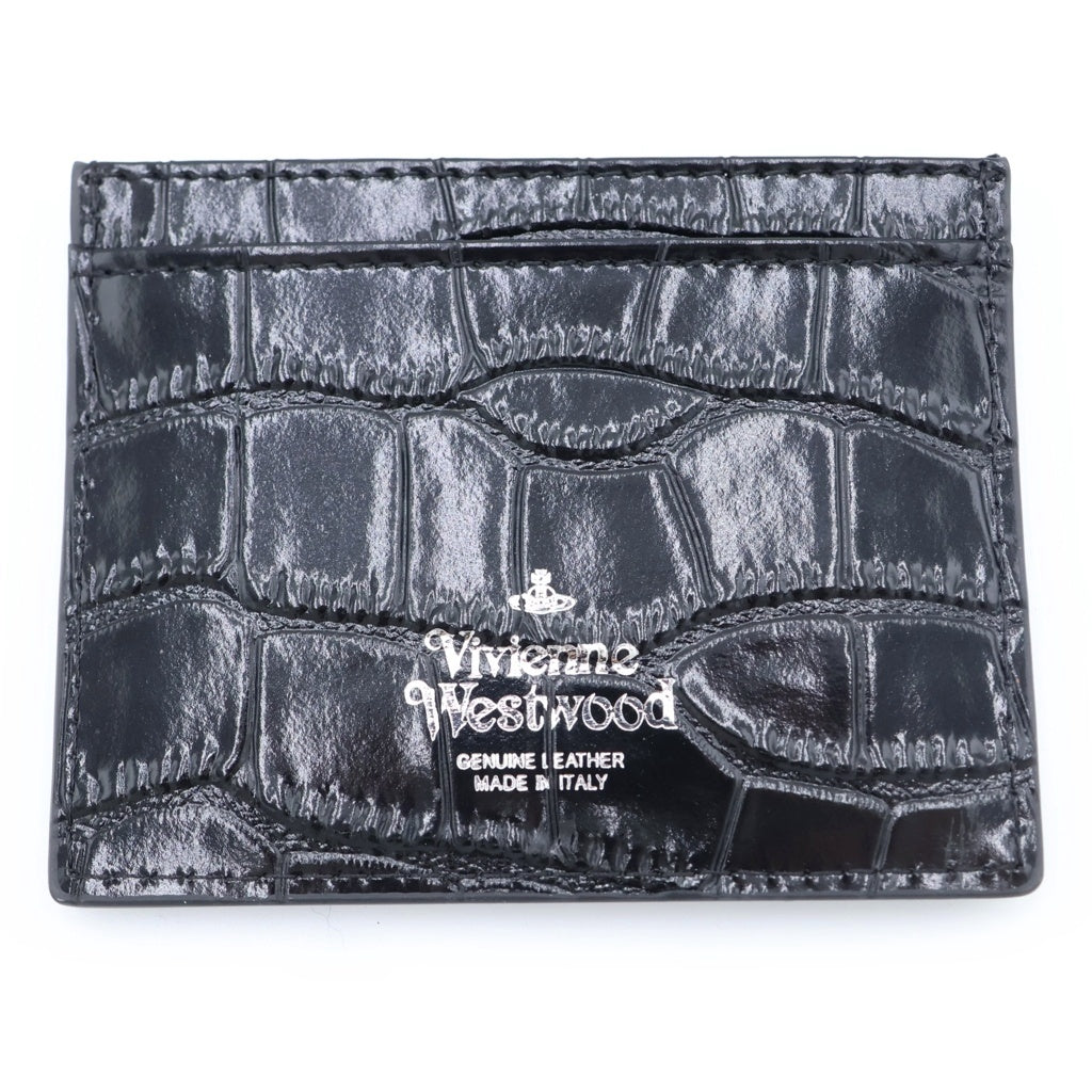 Vivienne Westwood(ヴィヴィアンウエストウッド) VW FLAT CARD HOLDER ロゴプレート カードケース ブラック 053195383818