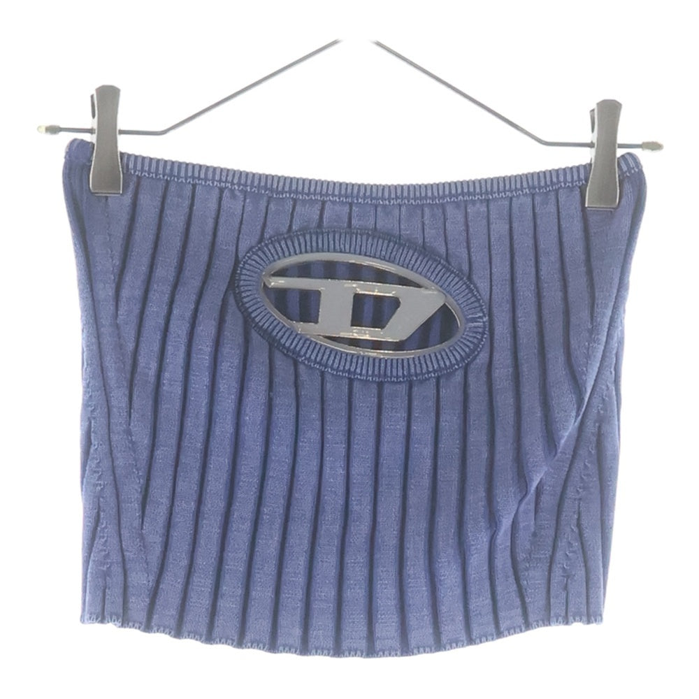 DIESEL(ディーゼル) M-Clarksville-Lurex ロゴニット リブ チューブトップ 金具 インディゴ A11567 0GFAC レディース