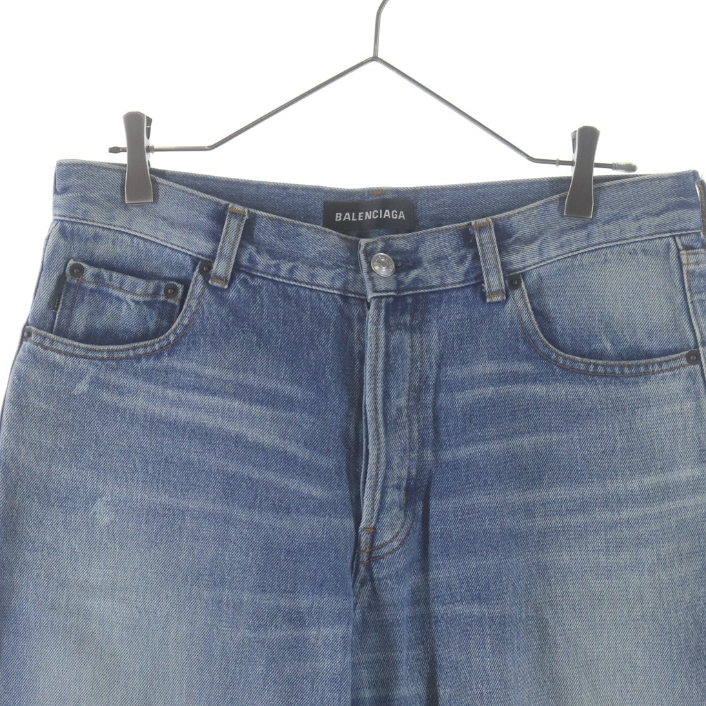 BALENCIAGA(バレンシアガ) 18SS Destroyed Boots Cut Long Denim Pants 536158 デストロイド加工 ブーツカット ロング デニムパンツ ジーンズ インディゴ