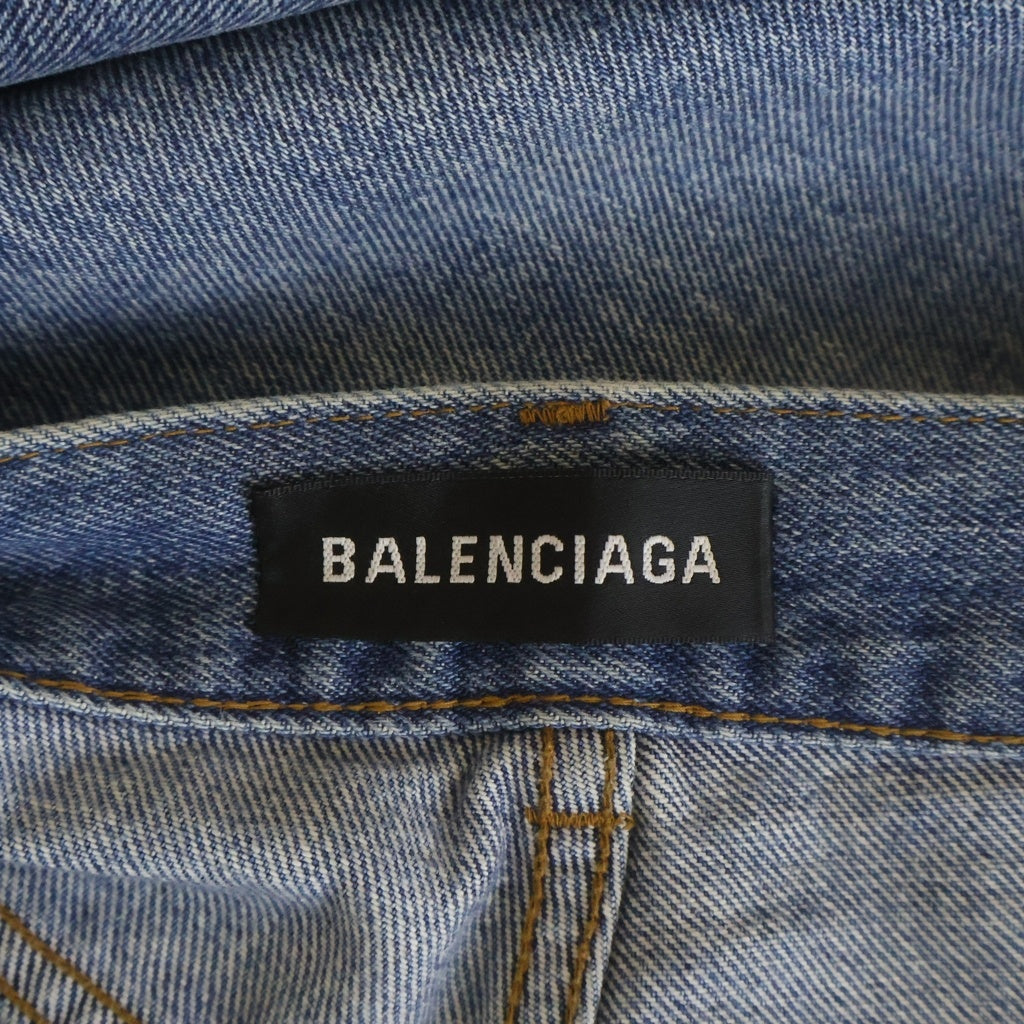 BALENCIAGA(バレンシアガ) 18SS Destroyed Boots Cut Long Denim Pants 536158 デストロイド加工 ブーツカット ロング デニムパンツ ジーンズ インディゴ